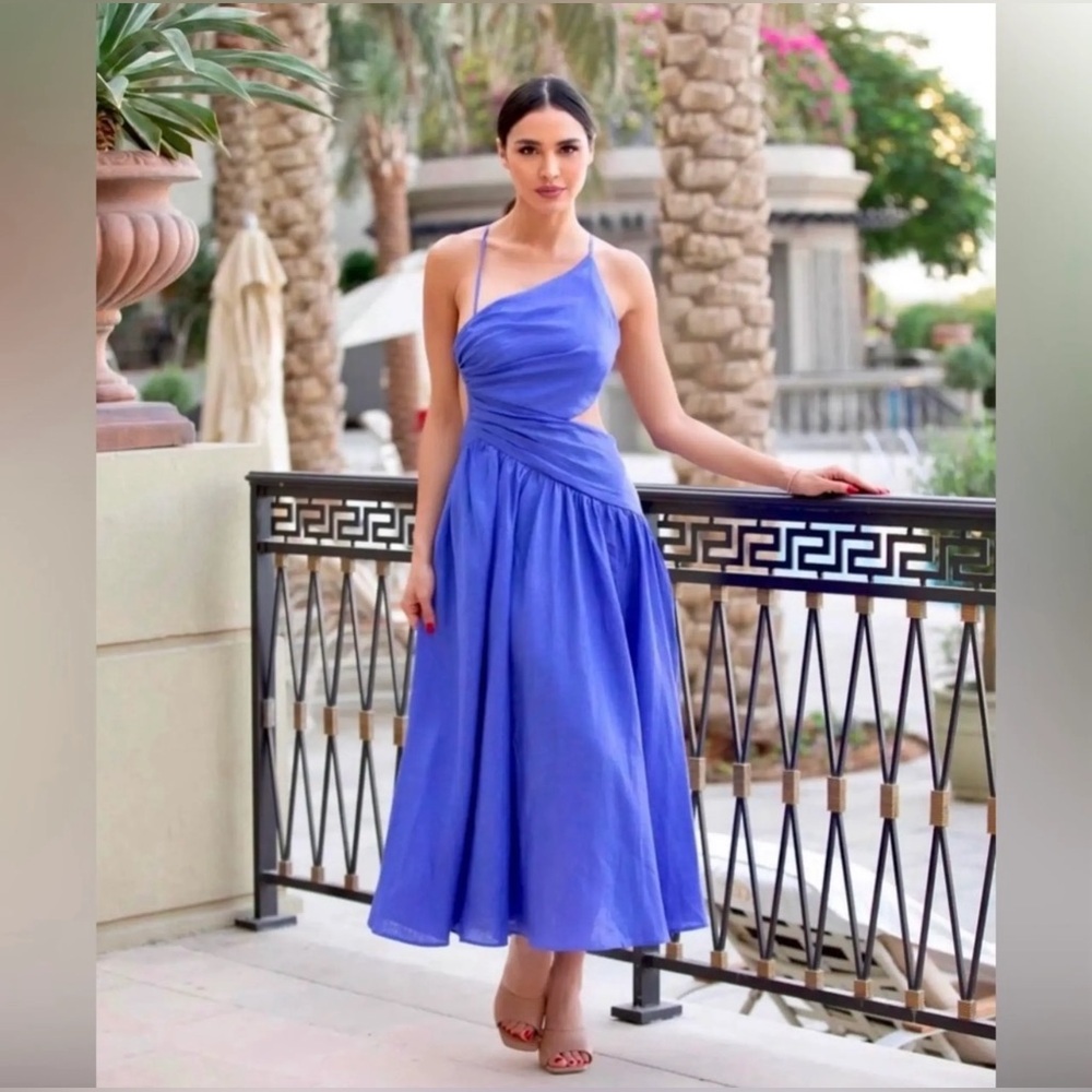 **NWT** Zimmermann Elegant One-Shoulder Midi Dress in Periwinkle